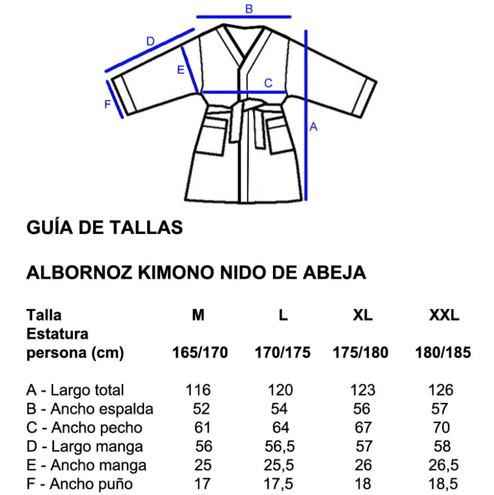 Albornoz kimono nido de abeja