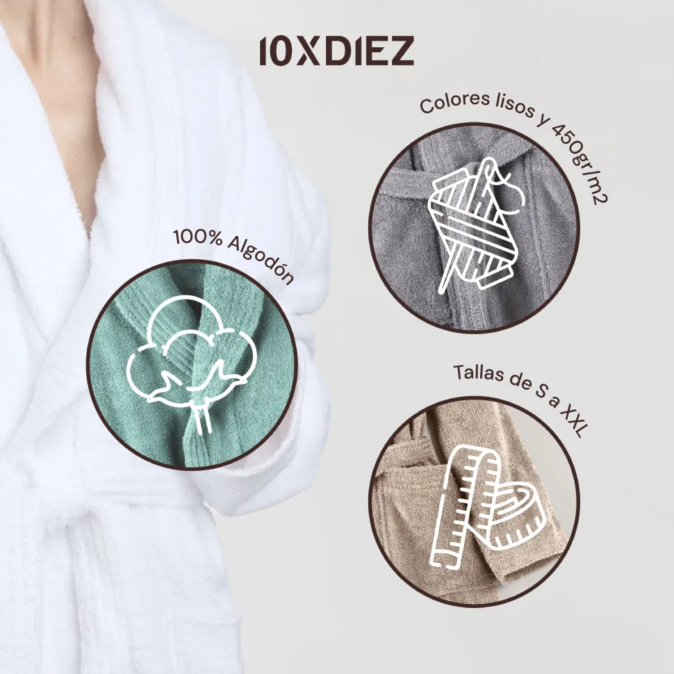 Albornoz kimono nido de abeja