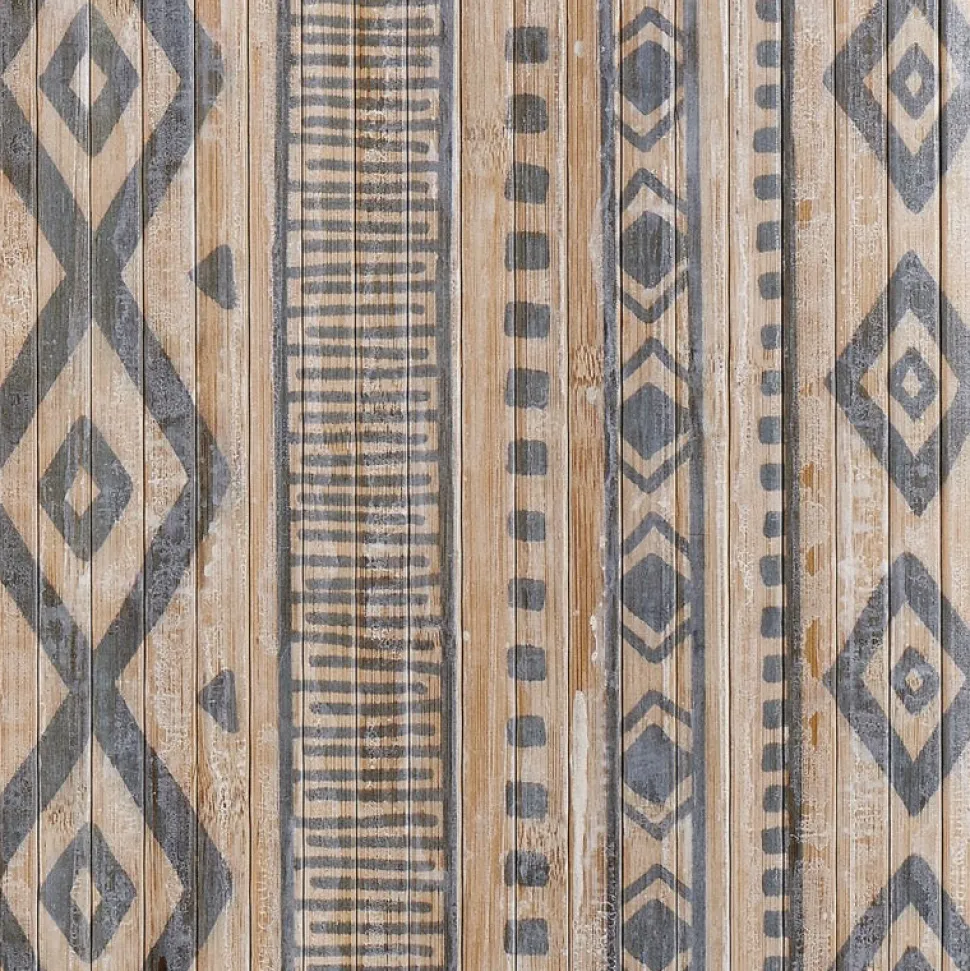 Alfombra Bambú Etnic Blanco-Gris