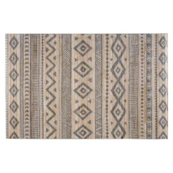 Alfombra Bambú Etnic Blanco-Gris
