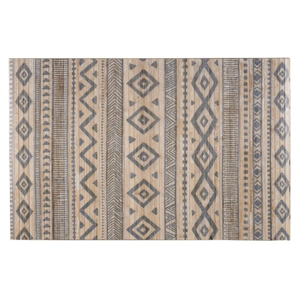 Alfombra Bambú Etnic Blanco-Gris