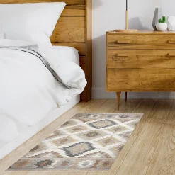 Alfombra vinílica estampada Kilim Grises