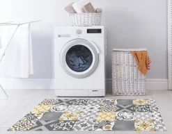 Alfombra vinílica estampada Patch Gris-Ambar