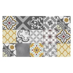 Alfombra vinílica estampada Patch Gris-Ambar