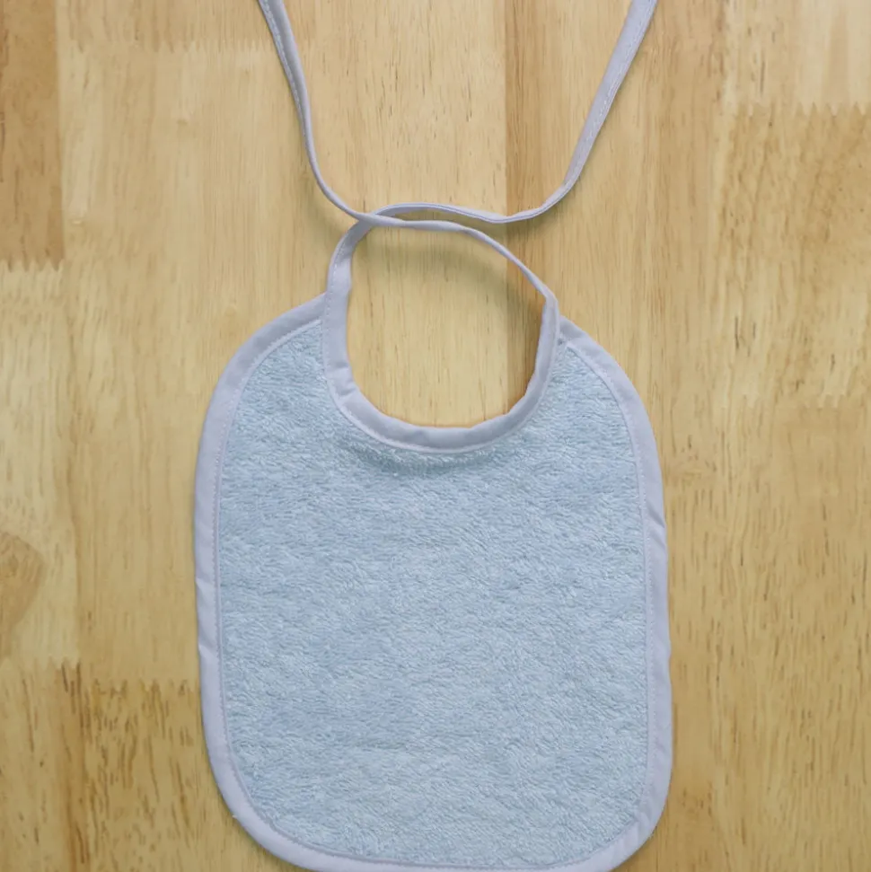 Babero rizo liso azul 20x25