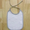 Babero rizo liso blanco/gris 20x25