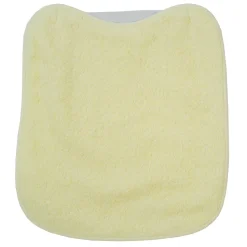 Babero rizo plastico con goma amarillo