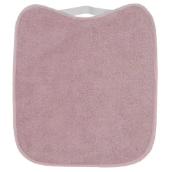 Babero rizo plastico con goma rosa palo