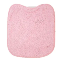 Babero rizo plastico con goma rosa