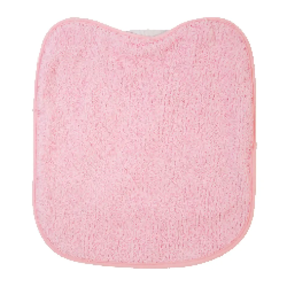 Babero rizo plastico con goma rosa