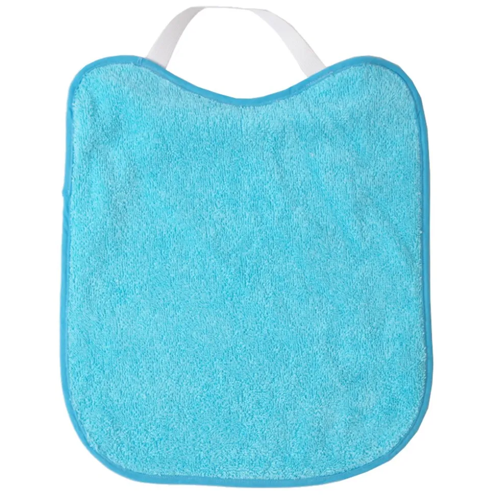 Babero rizo plastico con goma turquesa