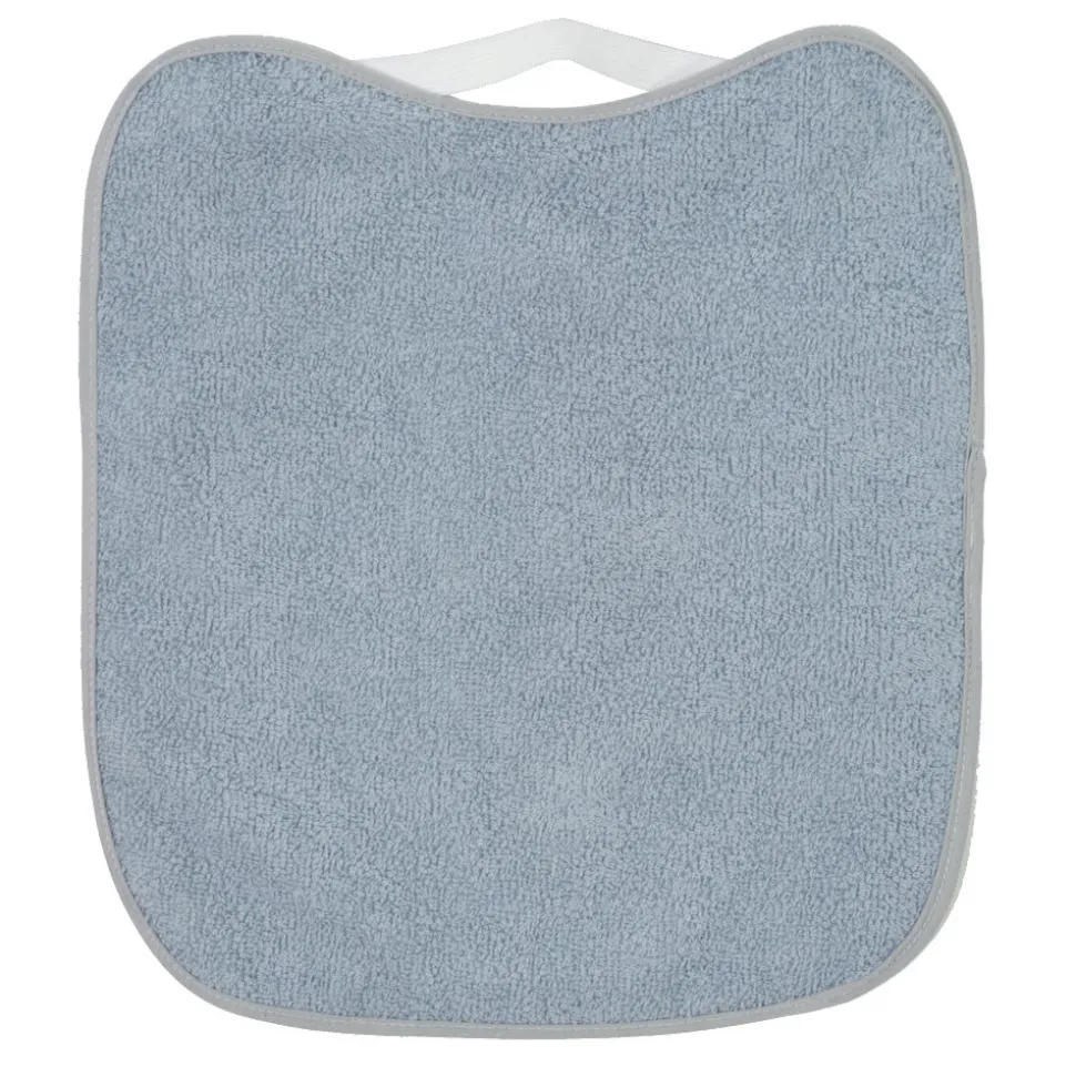 Babero rizo plastico con goma azul hielo