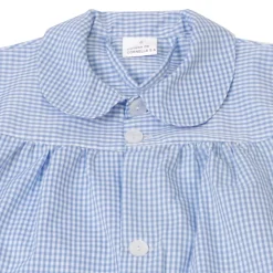 Bata escolar con botones celeste