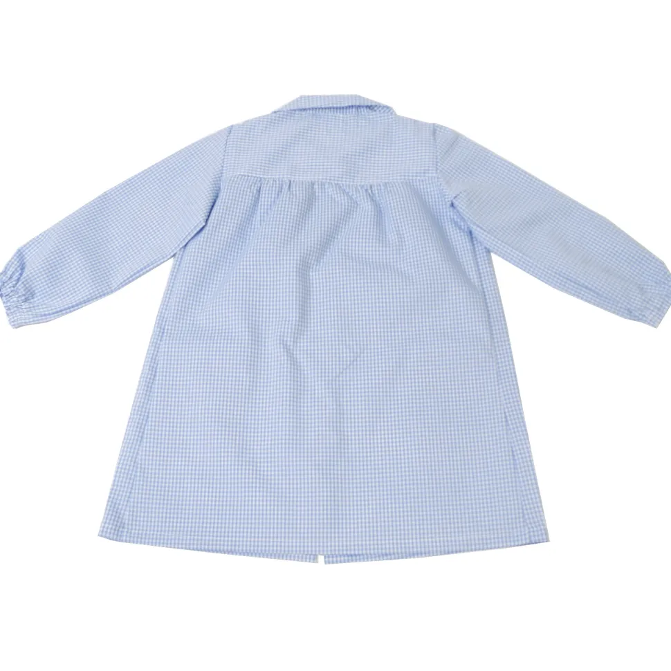 Bata escolar con botones celeste