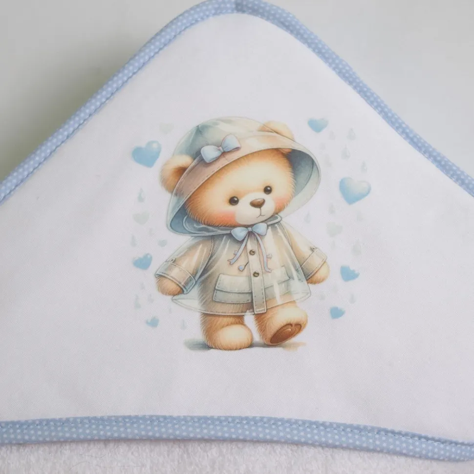 Capa baño oso lluvia 449 blanco/azul