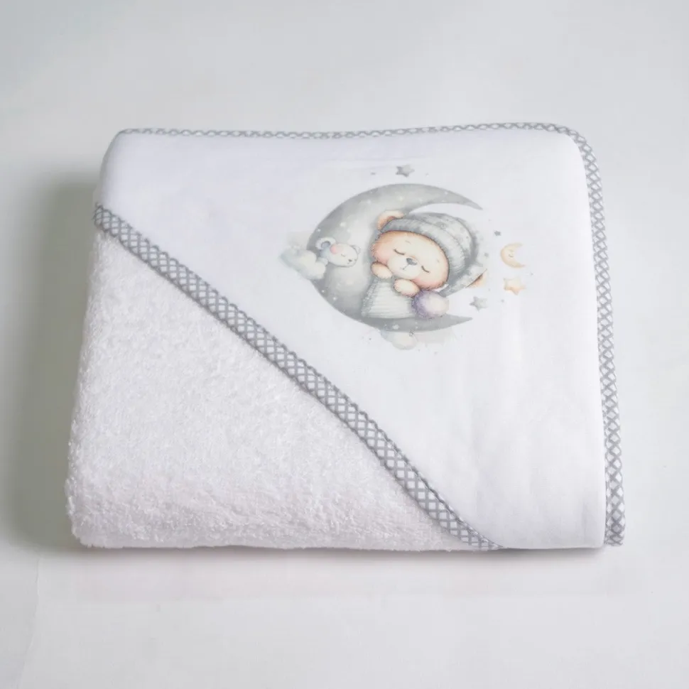 Capa baño oso luna 450 blanco/gris