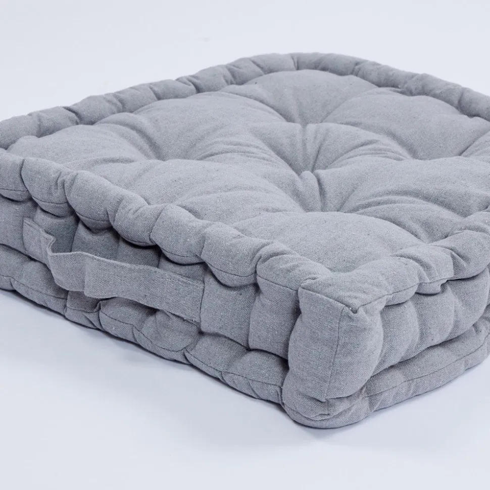 Cojín de suelo cotton gris
