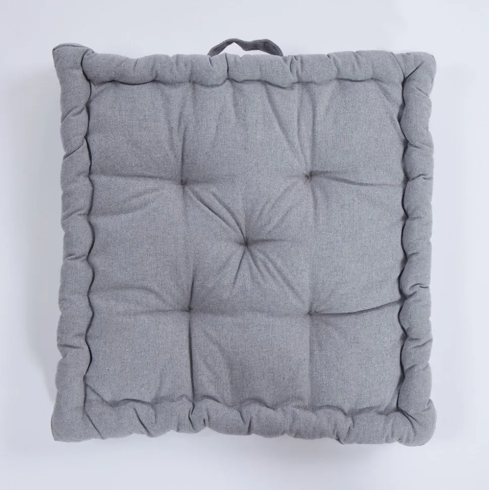 Cojín de suelo cotton gris