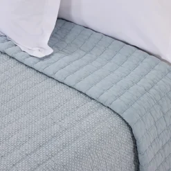 Colcha algodón Harper azul hielo