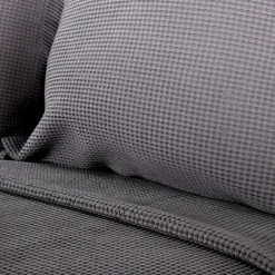 Colcha algodón nido abeja gris 214