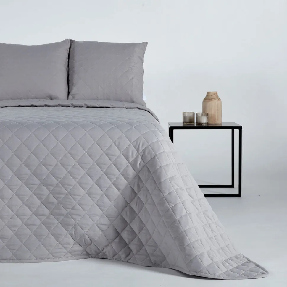 Colcha boutie microfibra deluxe gris