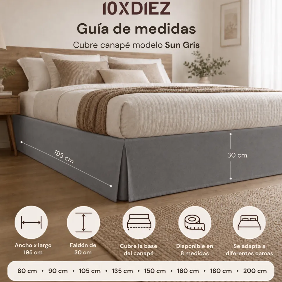 Cubre canapé sun gris