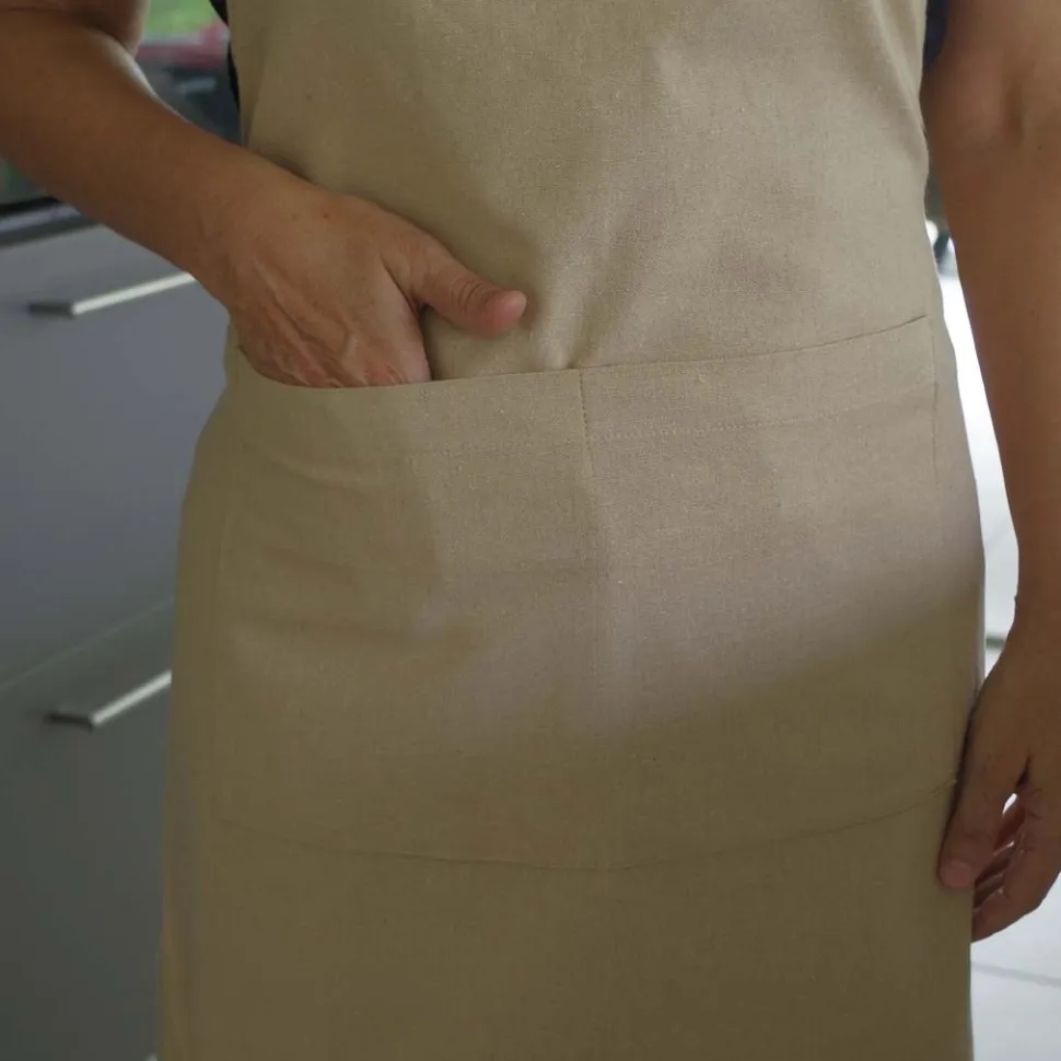 Delantal cotton beige