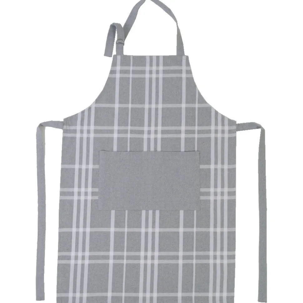 Delantal cotton cuadro gris 8