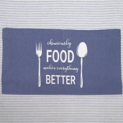 Delantal cotton rayas azul 3