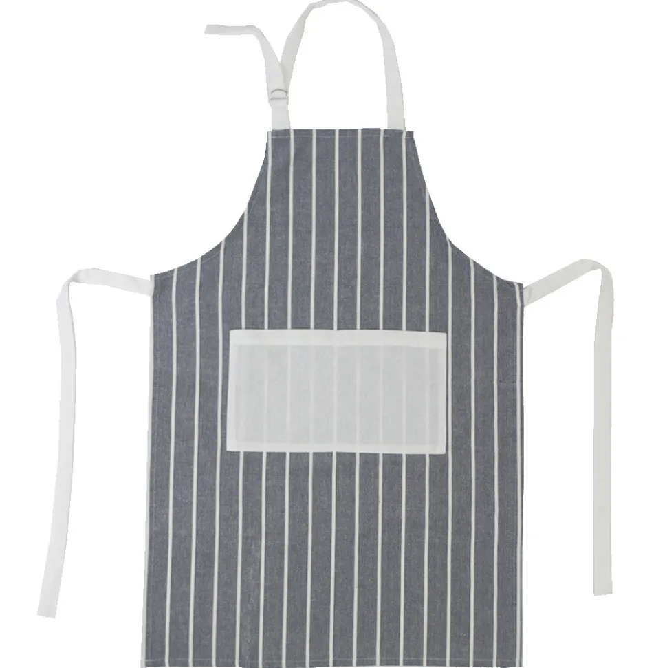 Delantal cotton rayas gris 9