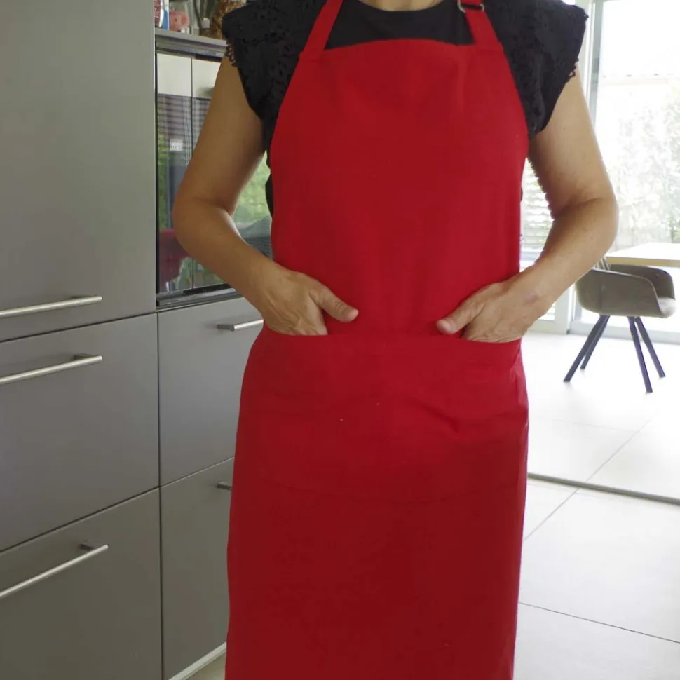 Delantal cotton rojo
