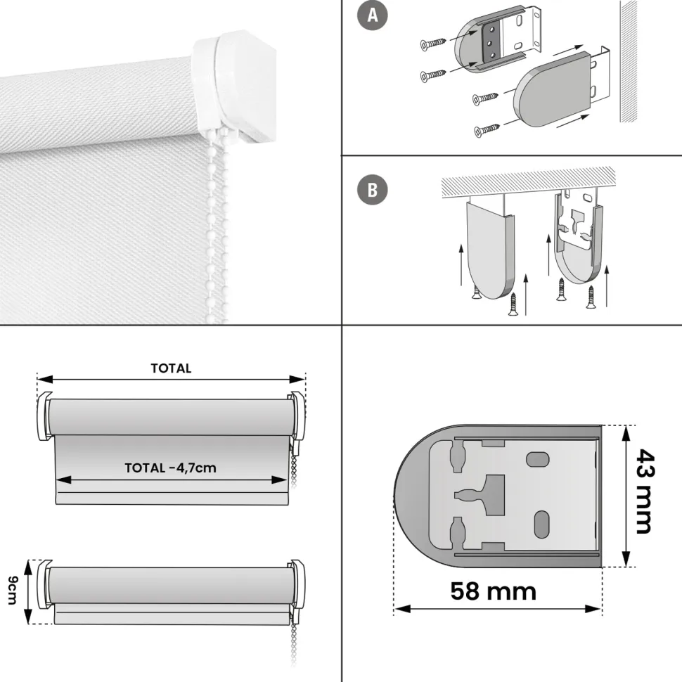 Estor enrollable motorizado Screen Blanco