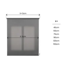 Estor enrollable Sin Taladrar Traslúcido Gris
