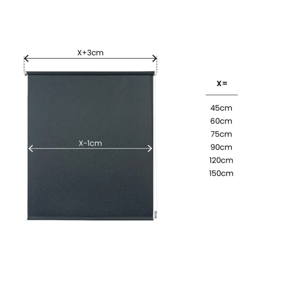Estor enrollable Sin Taladrar Opaco Gris