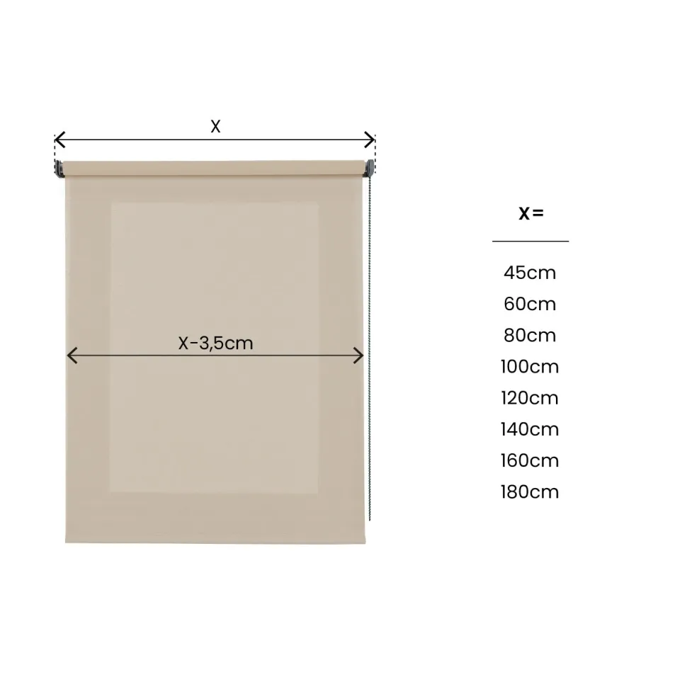 Estor enrollable Traslúcido decorativo Beige