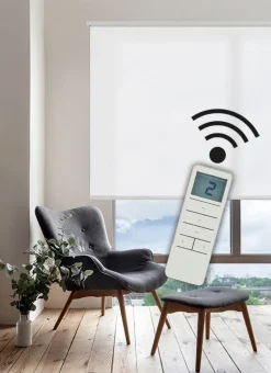 Estor motorizado Traslúcido decorativo Blanco