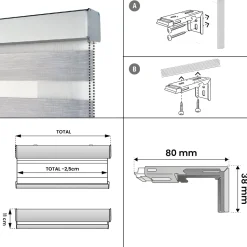 Estor Noche & Día Premium Voile Plata