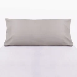 Funda almohada algodón percal 200 hilos beige