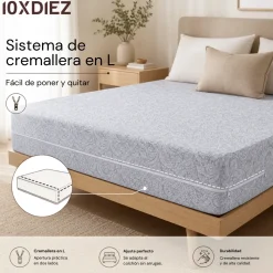 Funda colchón estampada cashmere gris
