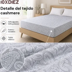 Funda colchón estampada cashmere gris