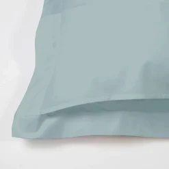 Funda de cojín algodón percal 200 hilos acqua