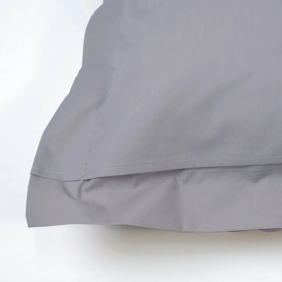 Funda de cojín algodón percal 200 hilos gris