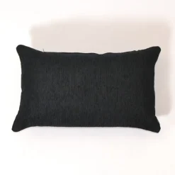 Funda de cojín chenilla negro
