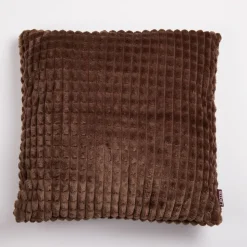 Funda de cojín coralina wafle marron