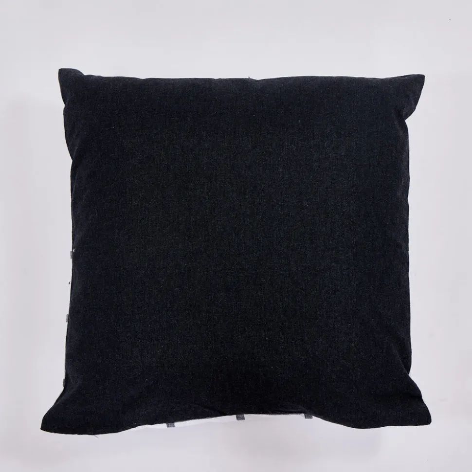 Funda de cojín cotton 45x45 cuadro carbón