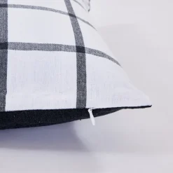 Funda de cojín cotton 45x45 cuadro carbón