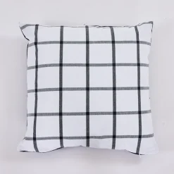 Funda de cojín cotton 45x45 cuadro carbón