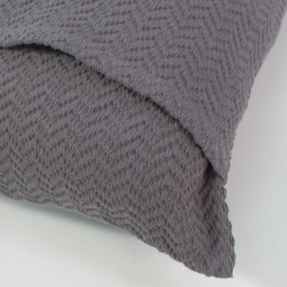 Funda de cojín jacquard 1979 gris plomo