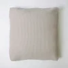 Funda de cojín nido abeja algodón beige 107