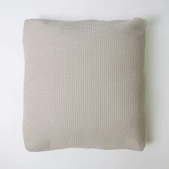 Funda de cojín nido abeja algodón beige 107
